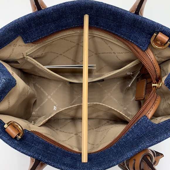 MICHAEL KORS MIRELLA SMALL SHOPPER TOP ZIP XBODY INDIGO COLOR - Picture 12 of 16